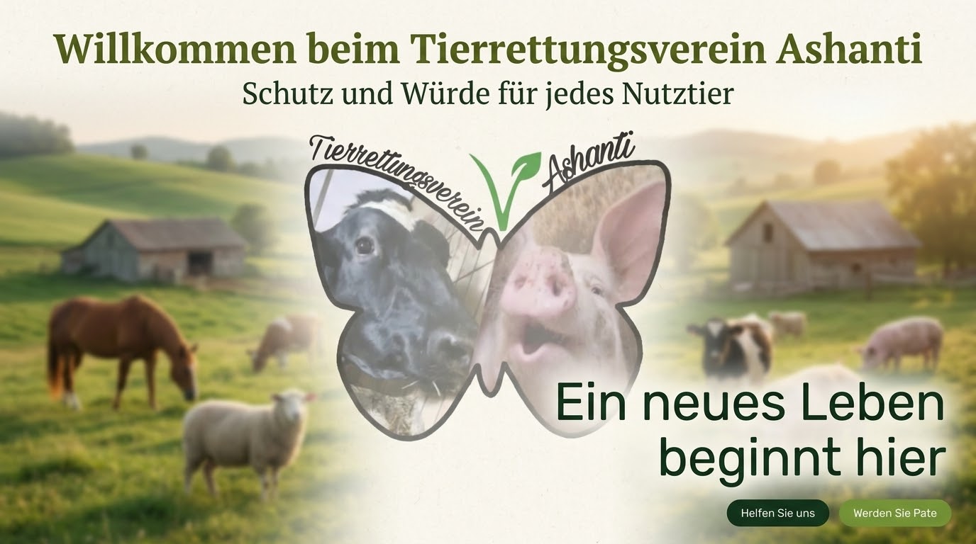 Willkommen beim Tierrettungsverein Ashanti – Schutz und Würde für jedes Nutztier. Ein neues Leben beginnt hier.